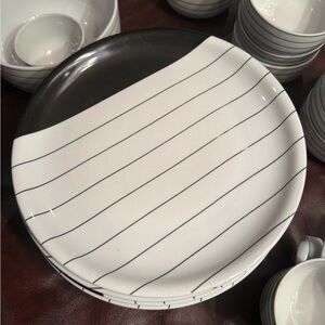 Modern Black and White (Block Brand) Striped Dining Set
